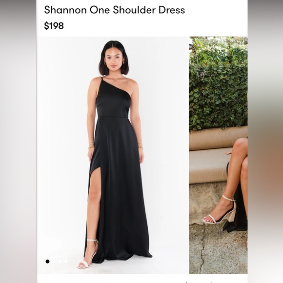 SHOW ME YOUR MUMU SHANNON ONE SHOULDER DRESS BLACK CHIFFON - Picture 1 of 6